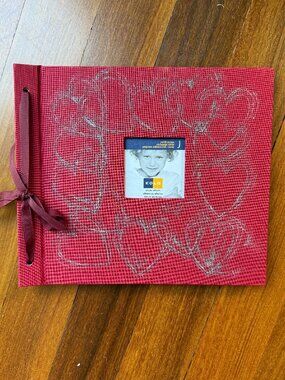 NEW Kolo 10.5 x 9 Scrapbook Album - Red with silver Hearts